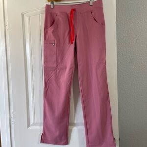 Figs chalk pink kade cargo scrub pants